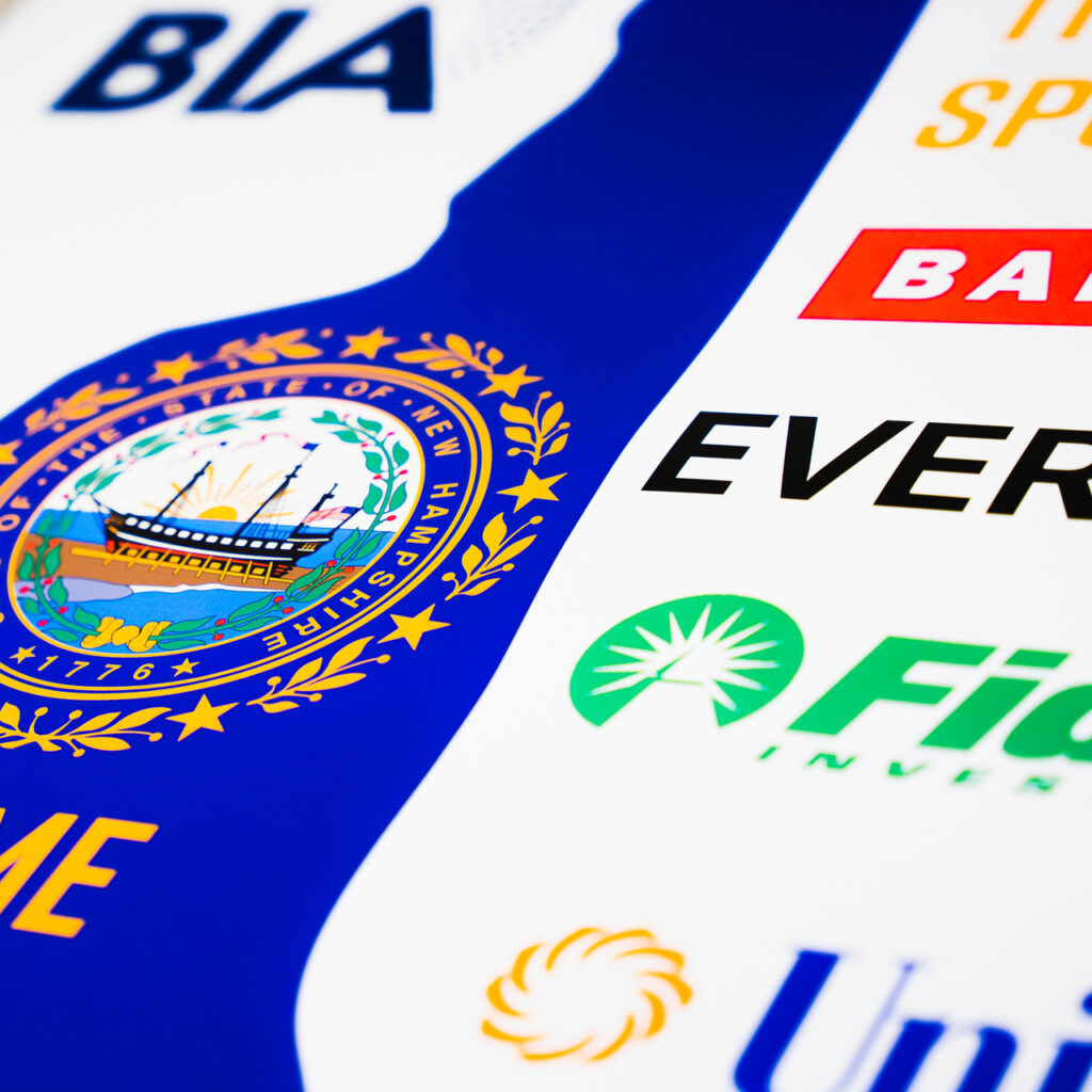 Large event welcome sign with sponsor logos