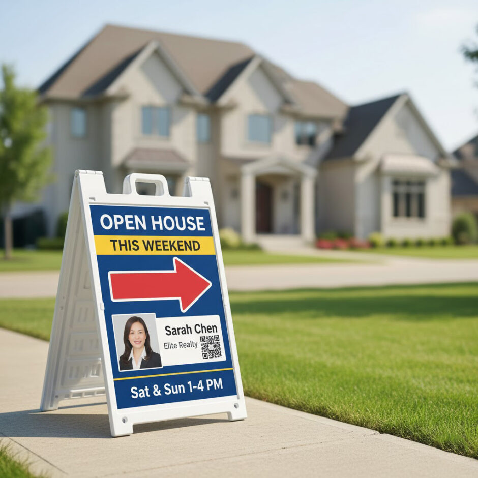 Open house real estate sign